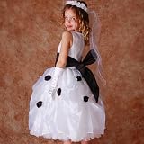 SOPHIAS STYLE Black White Wedding FLOWER GIRL DRESS Easter Special Occasion 2-14