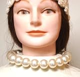 Large Ivory Pearl Short Chain Jeffrey Isaac Necklace and Earrings