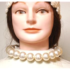 Large Ivory Pearl Short Chain Jeffrey Isaac Necklace and Earrings