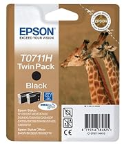 Epson Original T0711H High Capacity Black Ink Cartridge Twin Pack