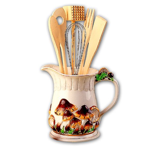 Ceramic Mushroom Kitchen Utensil Tool Set of 7 Tools