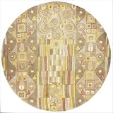 Momeni New Wave 02 Taupe Contemporary Round Rug Size: Round 7.9'