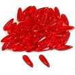 50 Red Czech Glass Dagger Beads Jewelry Beading 10mm