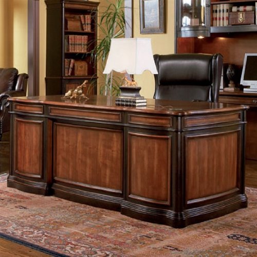 Coaster Home Office Executive Desk in Two Tone Warm Brown Finish