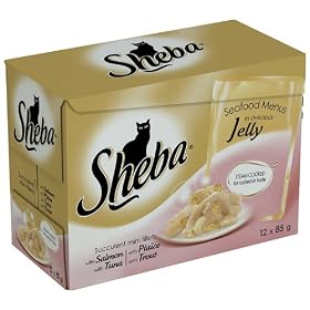 Sheba Seafood Menu 12 x 85 g (Pack of 4, Total 48 Pouches)