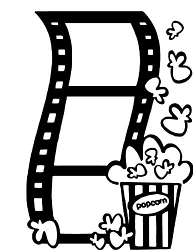 Movie Film and Popcorn Vinyl Wall Decal