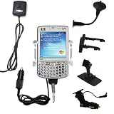 Car / Auto Multi Adapter Mount Holder GPS Navigation Kit for the HP iPAQ hw6715 with built in charger - Gomadic Brand