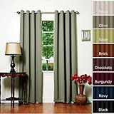 Solid Grommet Top Thermal Insulated Blackout Curtain 84
