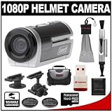 Coleman Xtreme Sports Waterproof 1080p HD Helmet Wearable Camcorder Video Camera (Silver) with 16GB Card + Adhesive Pads + Lenspen + Case + Accessory Kit