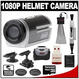Click here to buy Coleman Xtreme Sports Waterproof 1080p HD Helmet Wearable Camcorder Video Camera (Silver) with 16GB Card + Adhesive Pads... by Coleman.