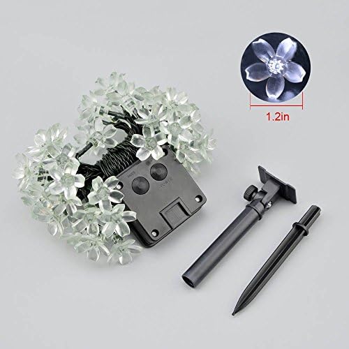 WEESDON 16.4ft 20 LED Sakura Solar String Lights Outdoor for Gardens Homes Wedding Christmas Party Decoration Waterproof (Purple)