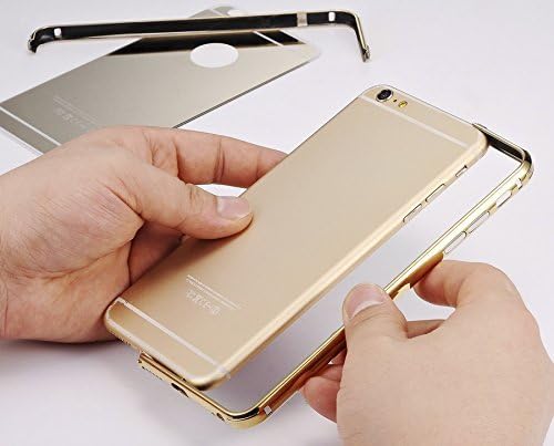 Gold Mirror iphone 6 case, Heast(TM) Clear Mirror With Metal Bumper Back Shell Hard Case Cover for iphone 6 4.7 inch-Gold (Silver)