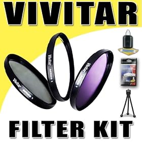 Vivitar 3 Piece Filter Kit Series 1 Set 58mm DavisMAX Bundle for Canon Powershot G12 Digital Camera