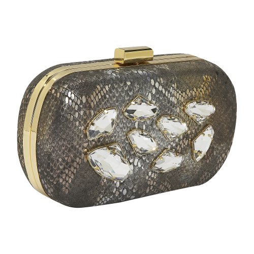 Inge Christopher Multi Metallic Boa Crystal Minaudier