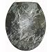 Trimmer M-80E Elongate Marbleized Molded Wood Toilet Seat in Black