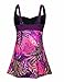 Hilor Women's Retro 50's Plus Size Twist Front One Piece Swimsuit Swimdress