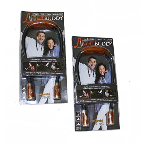 LIGHT BUDDY, Value 2-Pack, LED All-Purpose Flexible Hands-Free Light, Perfect Emergency Light, Barbecue Grill Light, LED Work Light, Travel Light, Car Repair Light, Map Reading Light, Safety Night Light, Automotive Light & Bike Light, Ideal Reading & ereader light, ebook light & Kindle book light, 100% Satisfaction Money Back or Replacement Guarantee