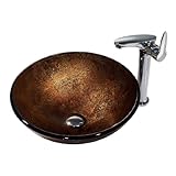 Vigo Industries VGT158 Bronco Glass Vessel Bathroom Sink, Chrome