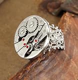 51UMvRDmjoL. SL160  Steampunk Watch Gears Silver Costume Ring Adult