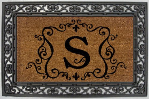 Monogram Coir Doormat Insert with Rubber Base Frame - S