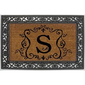 Monogram Coir Doormat Insert with Rubber Base Frame - S by 