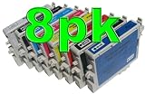 8pk Brite ColorTM remanufactured T0540 T0541 T0542 T0543 T0544 T0547 T0548 T0549 Epson ink cartridges with USA made pigment ink. For use Stylus Photo R1800, Stylus Photo R800.