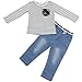 Jastore® 2Pcs Little Baby Girl Clothing Sets Long Sleeve Striped T-Shirt + Jeans