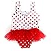Sesame Street Elmo Girls Swimsuit Swimwear (4T, Elmo Red)