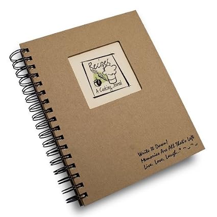 Recipes, A Cooking Journal - Kraft Hard Cover (prompts on every page, recycled paper, read more)