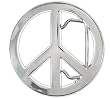 Silver Star "PEACE SIGN" CHROME Metal Belt Buckle