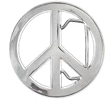 Silver Star "PEACE SIGN" CHROME Metal Belt Buckle