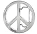 Silver Star "PEACE SIGN" CHROME Metal Belt Buckle
