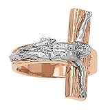 14K Rose Gold Crucifix Ring