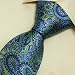 Blue pattern mens ties lot green paisley birthday present man accessories silk tie T7081