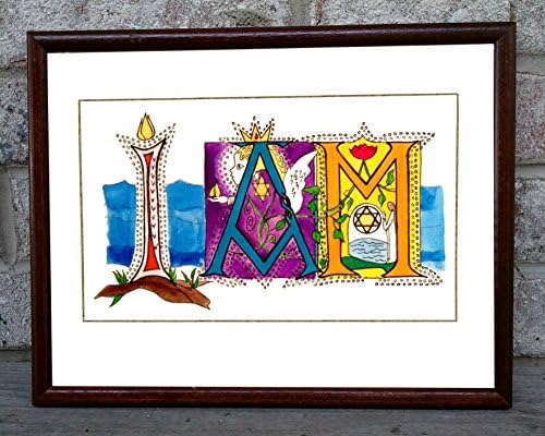 Your Name Personalized Spiritual Esoteric I AM Name Fine Art Portrait Print Artist Drawn Calligraphy Wall Decor Bedroom Office Home