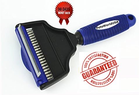Pet Groomer 2in1 Dematting Deshedding Untangling Tool Removes Cat Fur Dog Fur (Clean House, Less Work) Great for Dogs Cats Horses Carpets. Durable Convenient Dog Groomer/Cat Groomer 90 Day Guarantee!