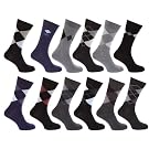 Clearance Special Offer: Mens Premium Quality Combed Cotton Casual Argyle Pattern Socks (Pack of 12)