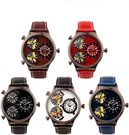 MQB New Fashion Military Big Dial Black Genuine Leather Band Mens Casual Sport Wrist Watch