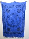 Paréo sarong Jupe portefeuille Bleu Serviette de bain dessin Batique licorne 11