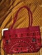 Sari bag for Women Marron Embroidered Mirrior Purse