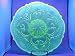 8.5" Vaseline Opalescent Glass Inverted Thistle Pattern Cake Cup Cake Plate Stand