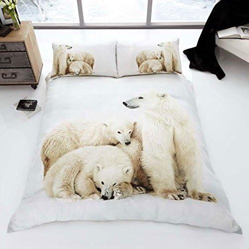Polar Bear Family 3D Single/US Twin Duvet Cover and Pillowcase Set