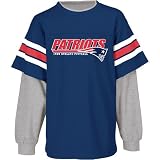 Reebok New England Patriots Kids 4-7 Long Sleeve Team Color/Grey Layered T-Shirt