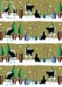 Snow Garden Cats Christmas Wrapping Paper