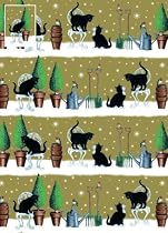 Snow Garden Cats Christmas Wrapping Paper
