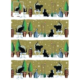 Snow Garden Cats Christmas Wrapping Paper