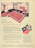 1928 Ad Carter Brother Bathroom Set Rug Ret-Rac Sil-o-Rex Floral Patterns Carpet - Original Print Ad