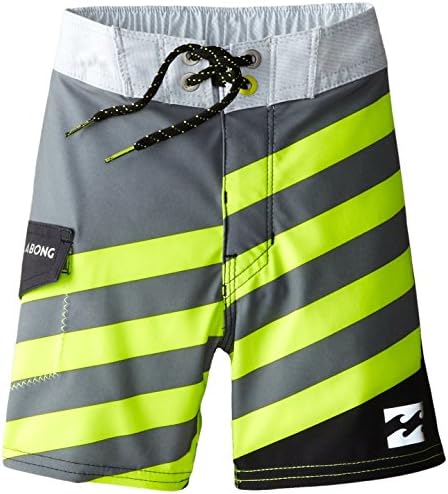 Billabong Little Boys' Kids Slice X Boardshort,Charcoal/Lime,2T