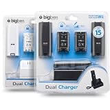 Pack 2 batteries 1200 mAh + 2 capots et un double socle de charge + 1 c�ble USB pour Wii Remote - Assortiment (Pack noir ou Pack blanc)par Big Ben