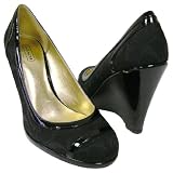 COACH KERRYANN BLACK SIGNATURE PUMPS SHOES WEDGE NEW